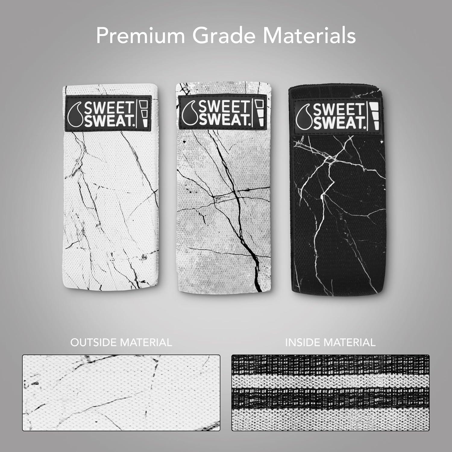 imageSweet Sweat Hip Bands with 3 Levels of Resistance  NonSlip Fabric Booty Bands for Squats ampamp Lunges  Includes Free Mesh Carrying BagMarble Hip Bands