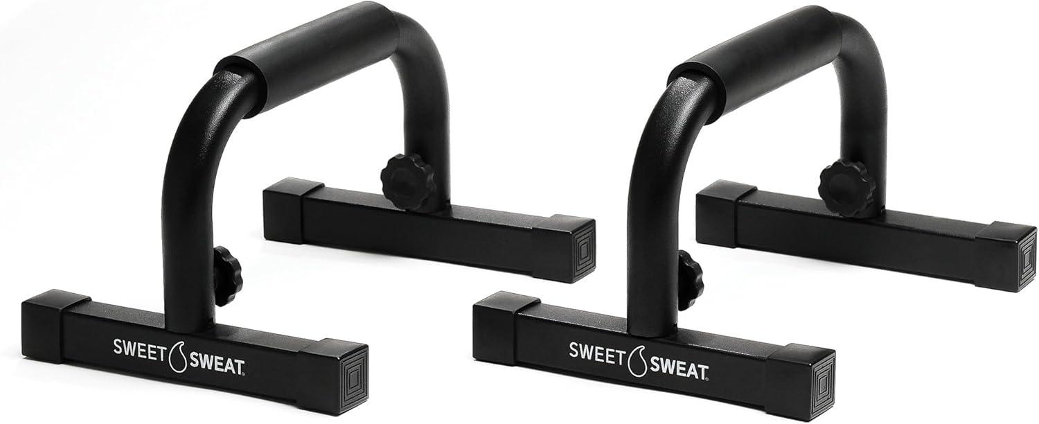 imageSweet Sweat Push Up Bars by Sports Research  Durable NonSlip with Comfort Grip  Calisthenics Equipment for Bodyweight Fitness ampamp Strength Training  Floor Stand Pushup Bar Handles for Men ampamp Women