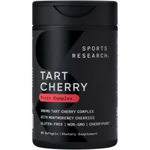 imageSports Research Tart Cherry Capsules  Made from Montmorency Tart Cherries  NonGMO ampamp Gluten Free  60 Liquid SoftgelsTart Cherry
