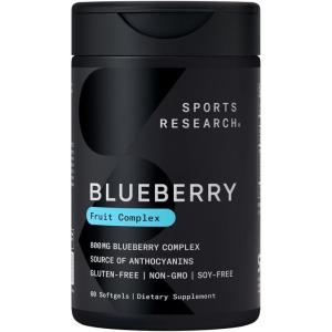 imageSports Research Blueberry Capsules  Made from Organic Blueberries with Organic Extra Virgin Olive Oil  NonGMO ampamp Gluten Free  60 Liquid Softgels