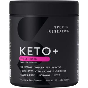 imageSports Research Keto Plus Exogenous Ketones with goBHB  30 Servings  Keto Electrolyte Powder for Hydration Energy Focus ampamp Ketosis  Keto Certified Vegan Friendly Raspberry LemonadeFruit Punch