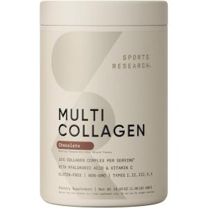 imageSports Research Multi Collagen Pills Type I II III V X Hydrolyzed Collagen Peptides with Hyaluronic Acid  Vitamin C  NonGMO Verified ampamp Gluten Free  90 CapsulesPowder