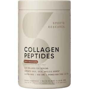 imageSports Research Organic Collagen Peptides  Hydrolyzed Type I ampamp III Collagen Protein Powder Made Sustainably from GrassFed Cows  Unflavored  30 ServingsDark Chocolate
