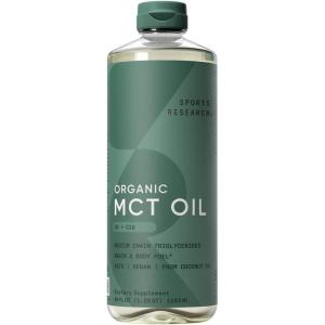 imageSports Research Organic MCT Oil  Keto ampamp Vegan MCTs C8 C10 from Coconuts  Fatty Acid Brain ampamp Body Fuel NonGMO ampamp Gluten Free  Flavorless Oil Perfect in Coffee Tea ampamp Protein Shakes  40 oz4000 Fl Oz Pack of 1