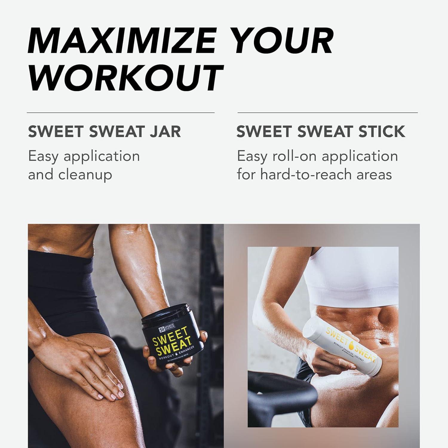 imageSports Research Sweet Sweat Workout Enhancer Gel Original Scent  Maximize Your Exercise ampamp Sweat Faster  135oz JarTropical