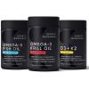 imageSports Research Antarctic Krill Oil Omega 3 1000mg Double Strength with Phospholipids Choline ampamp Astaxanthin Triple Strength Omega 3 Fish Oil SingleSource Wild Alaska Pollock 1250mg Vitamin D3 K2