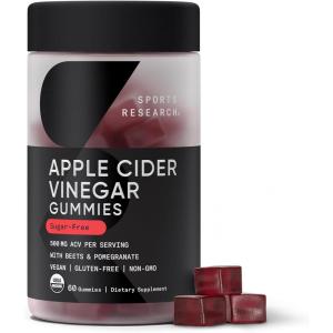 imageSports Research Apple Cider Vinegar with Cayenne Pepper  Made from Organic Fermented Apple Cider  NonGMO Project Verified ampamp Vegan Certified 120 Veggie CapsulesACV Gummies