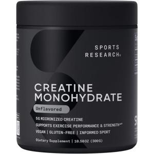 imageSports Research Creatine Monohydrate  Gain Lean Muscle Improve Performance and Strength and Support Workout Recovery  5 g Micronized Creatine  1058 oz1058 Ounce Pack of 1