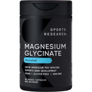 imageSports Research Magnesium Glycinate  Supports Restful Sleep ampamp Enzymatic Processes  160 mg Chelated Magnesium  Liquid Softgel  60 Count90 Count Pack of 1