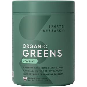 imageSports Research Organic Pineapple Coconut Greens  Digestive Health Natural Energy ampamp Mood Support  Certified Organic Powder  20 ServingsOriginal