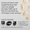 imageSports Research Omega3 Wild Alaskan Cod Liver Oil 1000mg with Vitamins A 1000 IU ampamp D3 400 IU  Burpless Bovine Free NonGMO ampamp MSC Certified Sustainable  120 Softgels30 Count Pack of 1