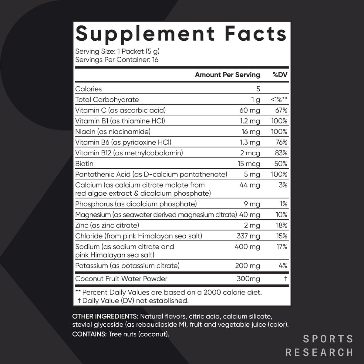 imageSports Research Hydrate Electrolytes Powder Packets  SugarFree ampamp Naturally Flavored with Vitamins Minerals and Coconut Water  Supports Hydration  32 Packets  Variety PackRaspberry Lemonade