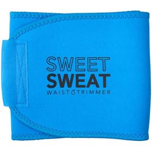 imageSweet Sweat Waist Trimmer for Women and Men  Sweat Band Waist Trainer Belt for High Intensity Training and Gym Workouts 5 Adjustable Sizes Neon Blue