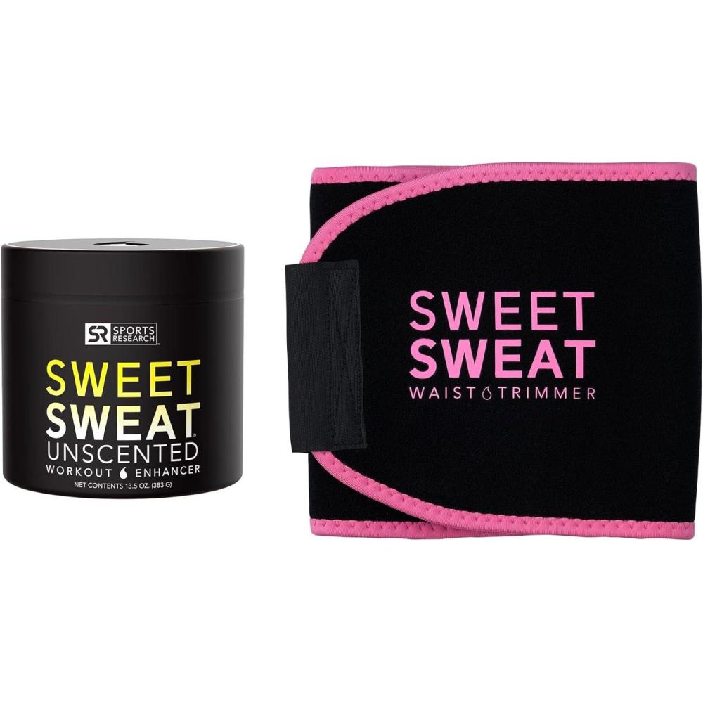 imageSports Research Sweet Sweat Original Waist Trimmer Pink Large ampamp Unscented Sweet Sweat 135oz Jar Bundle