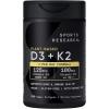 imageSports Research Vitamin D3 K2 with 5000iu of PlantBased D3 amp 100mcg of Vitamin K2 as MK7 NonGMO Verified amp Vegan Certified  160 Liquid Softgels