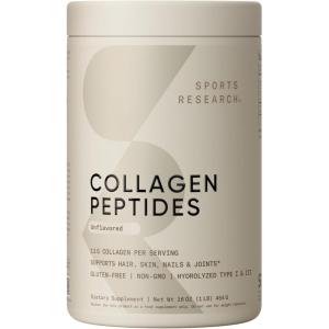 imageSports Research Organic Collagen Powder  Hydrolyzed Type I amp III Collagen Protein  USDA Organic Gluten Free Sustainably Sourced  Dark Chocolate  30 ServingsUnflavored